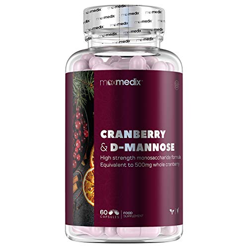 Cápsulas de Arándano Rojo y D-Manosa 1500 mg- Suplemento Natural Para Ayudar a Combatir Las Infecciones Urinarias, Con D-Manosa y Arándanos frescos Promueve Salud Urinaria y del Riñón, 60 Cápsulas