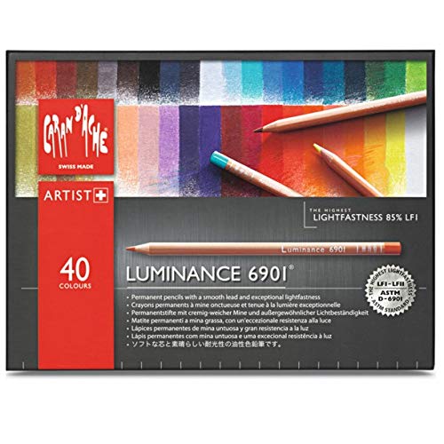 Caran d'Ache Luminance 6901 - Paquete de 40 lápices de colores, multicolor