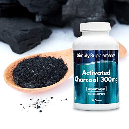 Cárbon activado 300mg - ¡Bote para 3 meses! - Apto para veganos - 180 Cápsulas - simplySupplements