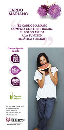 Cardo mariano complex 9.725 mg 60 cápsulas con boldo, milenrama, alcachofa y cúrcuma. (Pack 3 unid.)