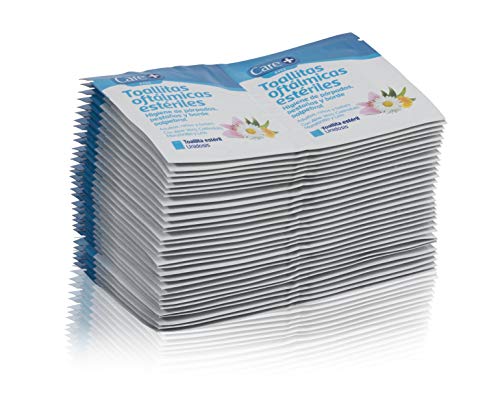Care + Toallitas Oftálmicas - higiene de párpados, pestañas y borde palpebral - 60 unidosis