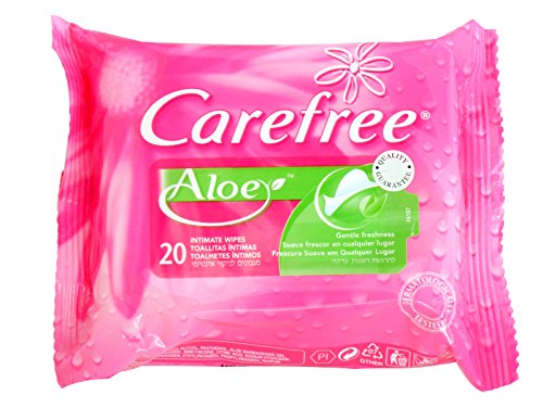 Carefree - Toallitas Intimas Aloe, 20 unidades