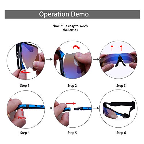 Carfia Gafas de Sol Polarizadas de Estilo Retro Metal de UV400 Protección para Deporte y Aire Libre Ciclismo Golf (Z/Estilo A: Azul, Estilo deportivo)