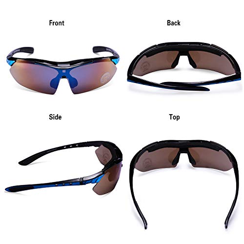 Carfia Gafas de Sol Polarizadas de Estilo Retro Metal de UV400 Protección para Deporte y Aire Libre Ciclismo Golf (Z/Estilo A: Azul, Estilo deportivo)