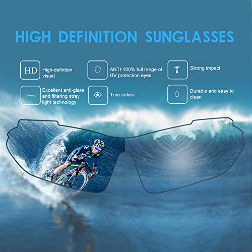 Carfia Gafas de Sol Polarizadas de Estilo Retro Metal de UV400 Protección para Deporte y Aire Libre Ciclismo Golf (Z/Estilo A: Azul, Estilo deportivo)