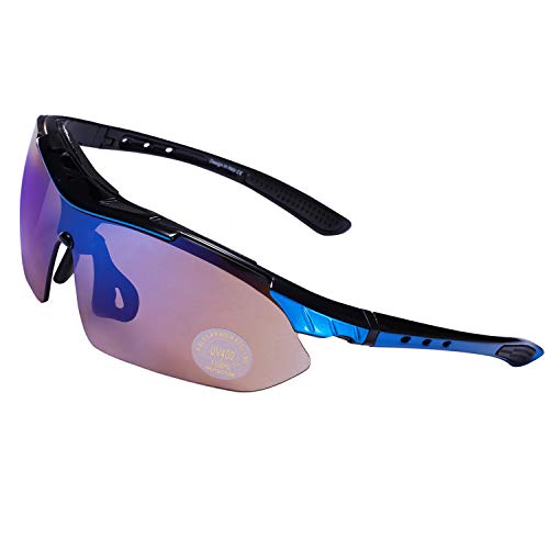 Carfia Gafas de Sol Polarizadas de Estilo Retro Metal de UV400 Protección para Deporte y Aire Libre Ciclismo Golf (Z/Estilo A: Azul, Estilo deportivo)
