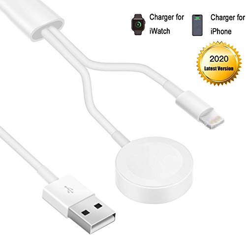 Cargador Apple Watch,Cable de Carga magnético 2 en 1 para Apple Watch/iWatch,Cable de Carga inalámbrico Apple Watch Compatible para teléfono iWatch Series 5/4/3/2/1 11/11P/XR/XS/X/8/7/6/Pad Air/Mini