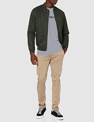 Carhartt Long-Sleeve Workwear Signature Graphic T-Shirt-Core Logo Camiseta, Heather Grey, L para Hombre