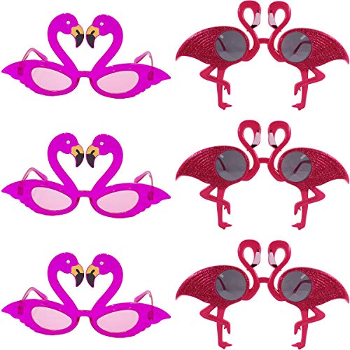 CARNAVALIFE, Pack 6 Gafas de Disfraz, 3 Gafas de Flamenco Rosa Claro y 3 Oscuro, Complemento para Fiesta Temática, Fiesta de Disfraces, Celebración, Halloween.