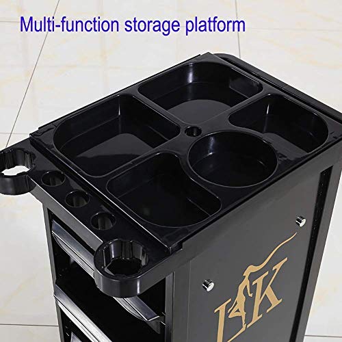 Carro, carro médico, Comer coches, Recoger, Carro médico herramienta del salón de belleza Peluquería Carro con 4 cajones, herramienta de la belleza del balanceo carrito con ruedas, 20 kg de capacidad,