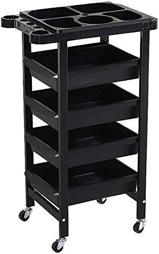 Carro, carro médico, Comer coches, Recoger, Carro médico herramienta del salón de belleza Peluquería Carro con 4 cajones, herramienta de la belleza del balanceo carrito con ruedas, 20 kg de capacidad,