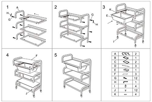 Carro de Mano Beauty Car Three Layers Universal Wheels Peluquería/Carro de Herramientas con Cajón/Salón de Belleza Iron Art Glass Panel Six Colors Trolley/Shelf, T-C, Arena blanca
