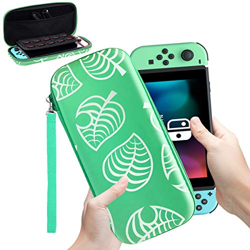 Carry Case for Switch, Slim Protective Case for Switch with 10 Game Card Slots, Portable Shockproof PU Hard Cover Storage Bag Travel Case for Switch & Accessories