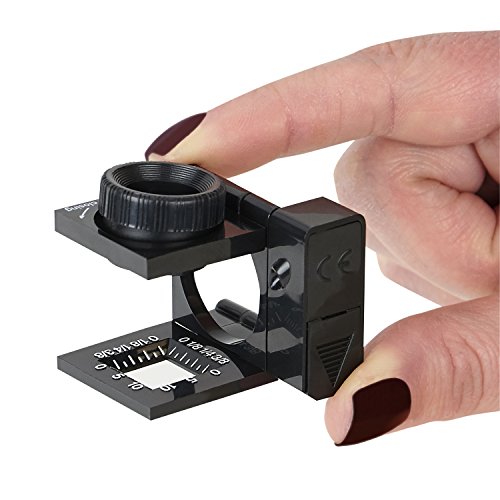 Carson LinenTest Lupa Cuentahílos Enfocable con Luz LED y Lente de 15mm con Aumento de 11.5x