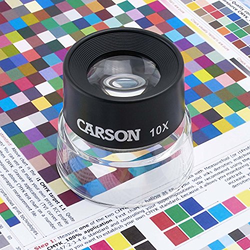 Carson LL-10 Lupa de Contacto LumiLoupe de 10x, negro, transparente