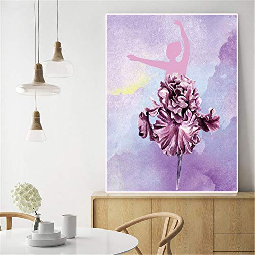 Cartel de la Moda escandinava Carteles e Impresiones de Las Bailarinas GIRS Beauty Art Salon Wall Imágenes Decoración del dormitorio24x32 IN Sin Marco