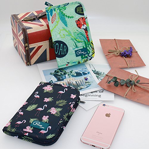 Cartera de Viaje para Documentos Porta de Pasaporte Tuscall Portadocumentos de Viaje Unisex con Bolsillos de Cremallera para Tarjetas de Crédito Identificaciones Monedas Billetes de Viaje (Print #2)