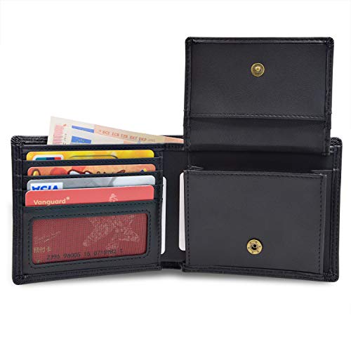 Cartera Hombre, WinCret RFID Billetera de Cuero de Genuina con Monedero - Bifold Carteras con 12 o 16 Soporte de Tarjeta de crédito con Caja de Regalo