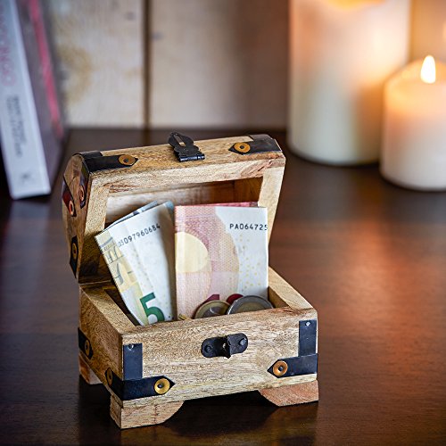 Casa Vivente Cofre para Hombres y Mujeres de Madera Clara 60 Cumpleaños Largo 10 cm Ancho 7 cm Alto 8,5 cm