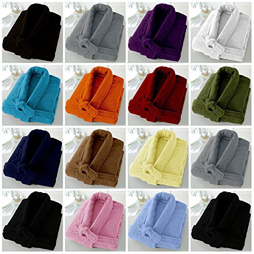 Casabella - Albornoz de rizo de 500 g/m², 100 % algodón, con cuello esmoquin, unisex, algodón, crema, L/XL