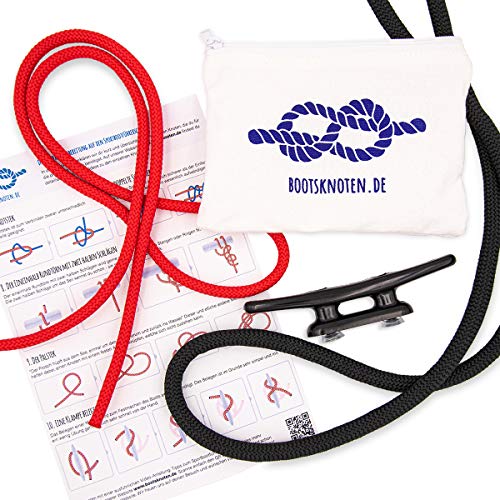 Casafilo Equipo de nudos para licencia de navegación, dos cuerdas, cornamusa con ventosas, instrucciones de nudo y curso de vídeo online