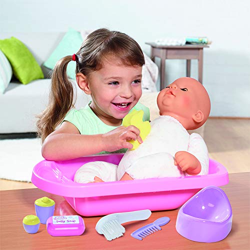 Casdon 711 - Baby Huggles bañera y Accesorios de baño para muñecos de hasta 40 cm, Color Rosa
