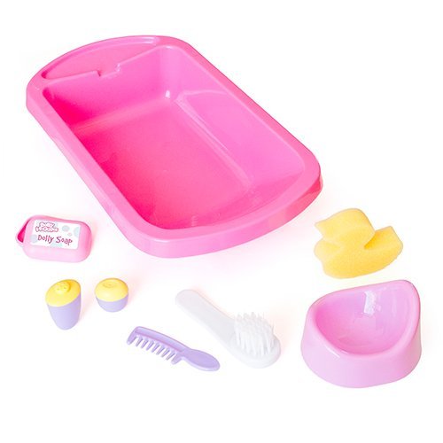 Casdon 711 - Baby Huggles bañera y Accesorios de baño para muñecos de hasta 40 cm, Color Rosa