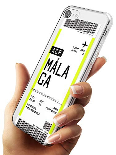 Case Warehouse Boarding Pass Personalizada de entradas: Málaga Slim Funda para iPhone 7 Plus TPU Protector Ligero Phone Protectora con Personalizado Viajero Pasión