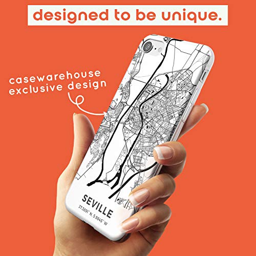 Case Warehouse Mapa de Sevilla, España Slim Funda para iPhone 6 TPU Protector Ligero Phone Protectora con Viaje Pasión De Viajar Europa Ciudad Calles
