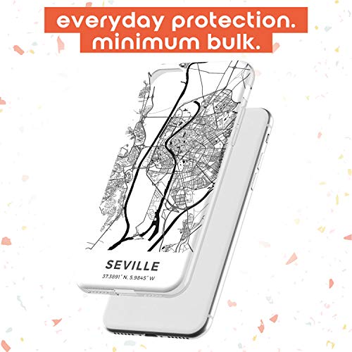 Case Warehouse Mapa de Sevilla, España Slim Funda para iPhone 6 TPU Protector Ligero Phone Protectora con Viaje Pasión De Viajar Europa Ciudad Calles