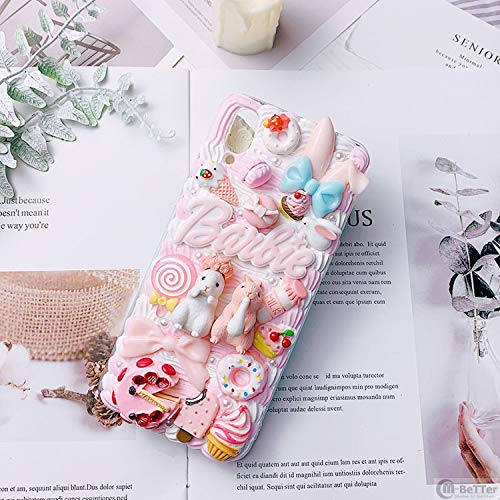 Caso hecho a mano para Samsung S20 ultra lindo conejo cubierta del teléfono Galaxy Nota 10 más dibujos animados DIY crema Shell S8/9/10+Nota 5/8/9-rosa-Para Galaxy s20ultra