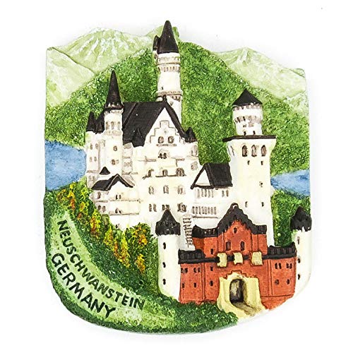 Castillo de Neuschwanstein Alemania Imán de resina pintado a mano 3D Recuerdo Puerta de Brandemburgo Schwangau Catedral de Colonia Colonia Berliner Fernsehturm Múnich Monumento al Muro de Berlín