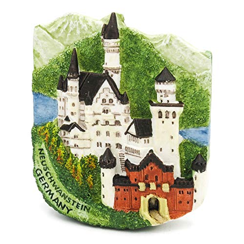 Castillo de Neuschwanstein Alemania Imán de resina pintado a mano 3D Recuerdo Puerta de Brandemburgo Schwangau Catedral de Colonia Colonia Berliner Fernsehturm Múnich Monumento al Muro de Berlín