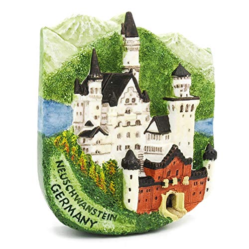 Castillo de Neuschwanstein Alemania Imán de resina pintado a mano 3D Recuerdo Puerta de Brandemburgo Schwangau Catedral de Colonia Colonia Berliner Fernsehturm Múnich Monumento al Muro de Berlín