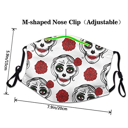 Catrina Mujer con Maquillaje De Calavera De Azúcar Decoraciones Faciales Sombreros FA-CE Co-Ver con Bandana De Filtro