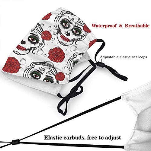 Catrina Mujer con Maquillaje De Calavera De Azúcar Decoraciones Faciales Sombreros FA-CE Co-Ver con Bandana De Filtro