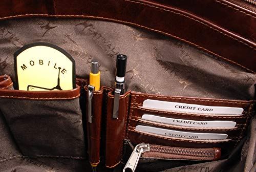 CATWALK COLLECTION - HELENA - Bolso para el portátil - Gran capacidad - Cuero vintage - Marrón