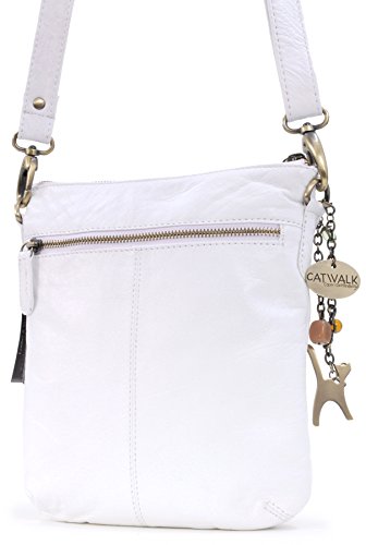 CATWALK COLLECTION - Laura - Bolso bandolera - Cuero - Blanco