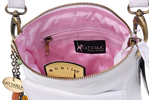 CATWALK COLLECTION - Laura - Bolso bandolera - Cuero - Blanco