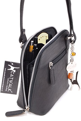 CATWALK COLLECTION - LENA - Bolso bandolera - Cuero - Negro