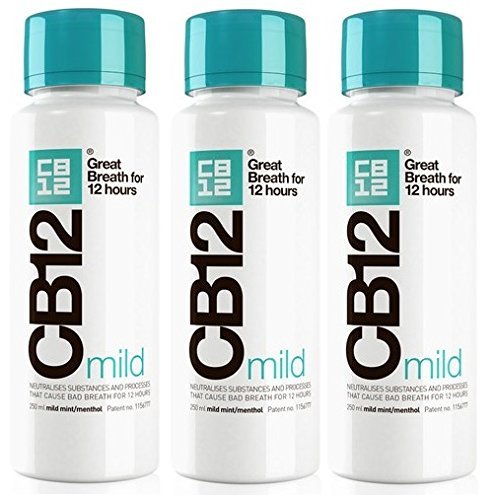 CB12 250ML 3 PACK MILD MINT Safe Breath Oral Care Agent by Meda