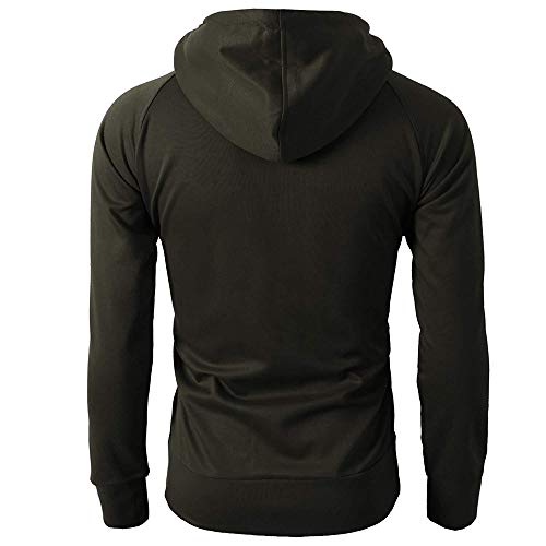 Cebbay Liquidación Sudadera para Hombre Otoño e Invierno Bolsillo con Cremallera con Capucha Delgado Sudadera con Capucha para Hombre(Ejercito Verde, EU Size 2XL = Tag 3XL)