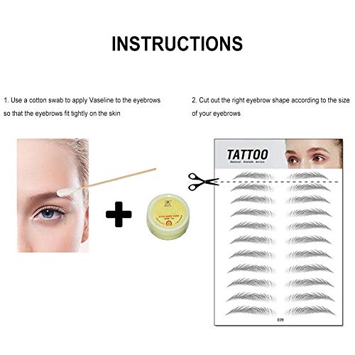 Cejas auténticas 4D similares al cabello, pegatinas de cejas de tatuaje natural ecológico de imitación a prueba de agua, cuidado de daños gratis, modelador de cejas, maquillaje de larga duración