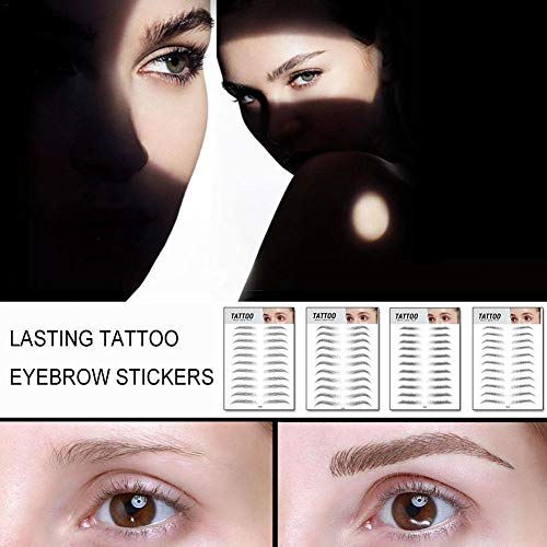 Cejas auténticas 4D similares al cabello, pegatinas de cejas de tatuaje natural ecológico de imitación a prueba de agua, cuidado de daños gratis, modelador de cejas, maquillaje de larga duración