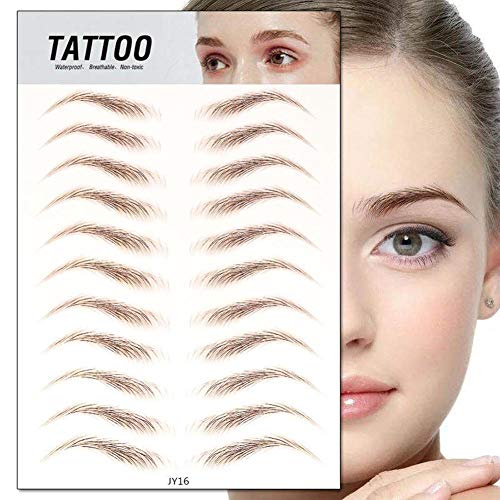 Cejas auténticas 4D similares al cabello, pegatinas de cejas de tatuaje natural ecológico de imitación a prueba de agua, cuidado de daños gratis, modelador de cejas, maquillaje de larga duración
