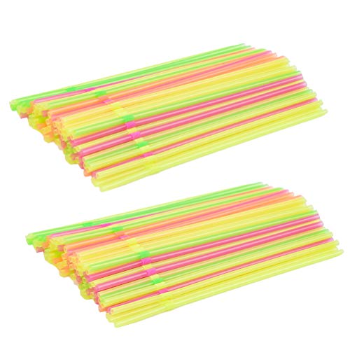 CENBEN Pajitas 400 pajitas de plástico Pajitas Desechables de Material PP de Calidad alimentaria Pajitas Brillantes Pajitas Flexibles Apto para Alimentos, ecológico