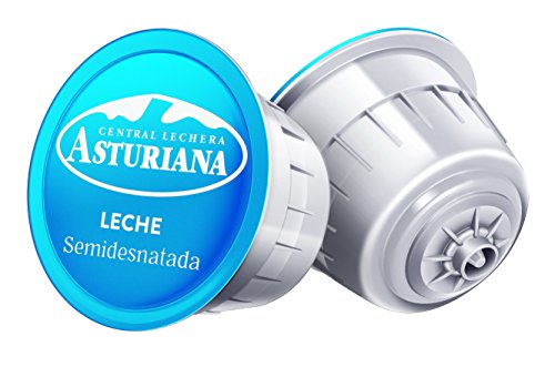 Central Lechera Asturiana Cápsulas de Leche Semidesnatada - 4 Paquetes de 16 Cápsulas - Total: 64 Cápsulas