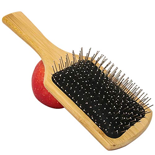 Cepillo Bambu,LUOLLOVE Cepillo Pelo con Cerdas Naturales,Hair Comb Anti Static,Regalo Cepillo Cabello para Mujer,Hombres y Niños(C Tipo)