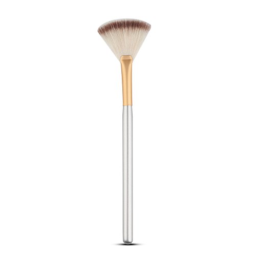 Cepillo Cosmético Contorno Forma De Abanico Cara Más Destacado Mezcla En Polvo De Maquillaje - Oro, 18.5 * 0.8 * 0.8 cm