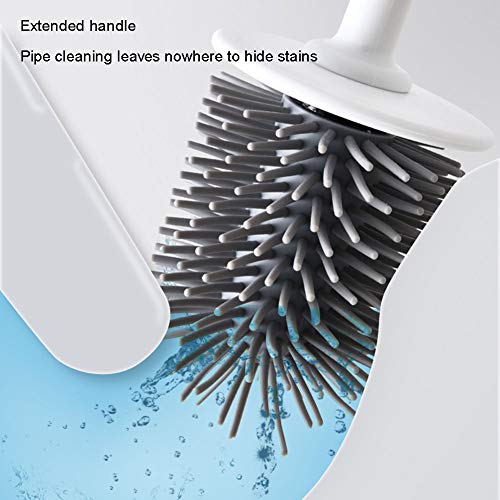Cepillo de baño, Cepillo de Limpieza del Inodoro, hogar Mango Largo, cerdas Suaves de perforación Libre, Cepillo de baño, Hay un Conjunto Esquina Muerta de baño (2 Juegos de Blanco y Verde)